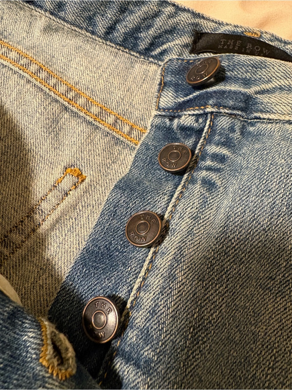 The Row Mid-Rise Straight Leg Jeans, ALTERED TO SMALLER 6 - Picture 4 of 6
